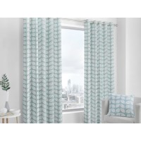Fusion Delft Duckegg Lined Eyelet 90" X 72"Curtains